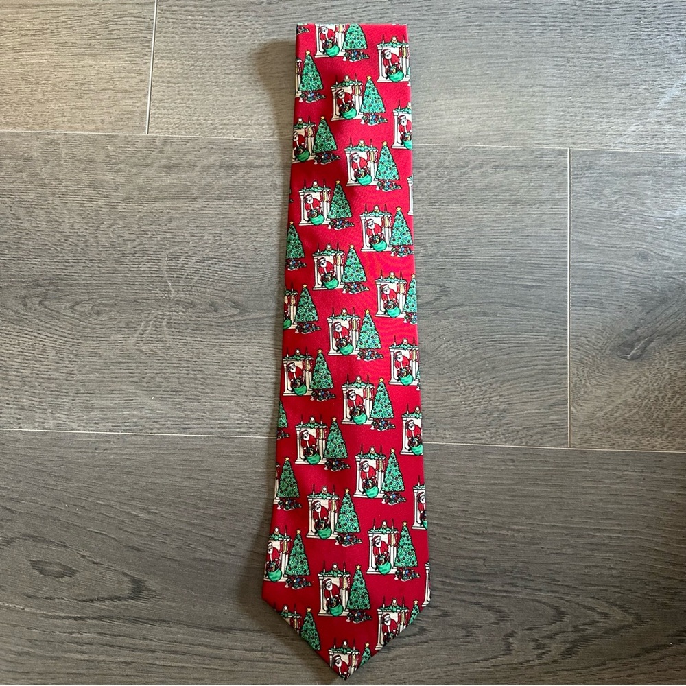VTG John Henry Christmas silk neck tie